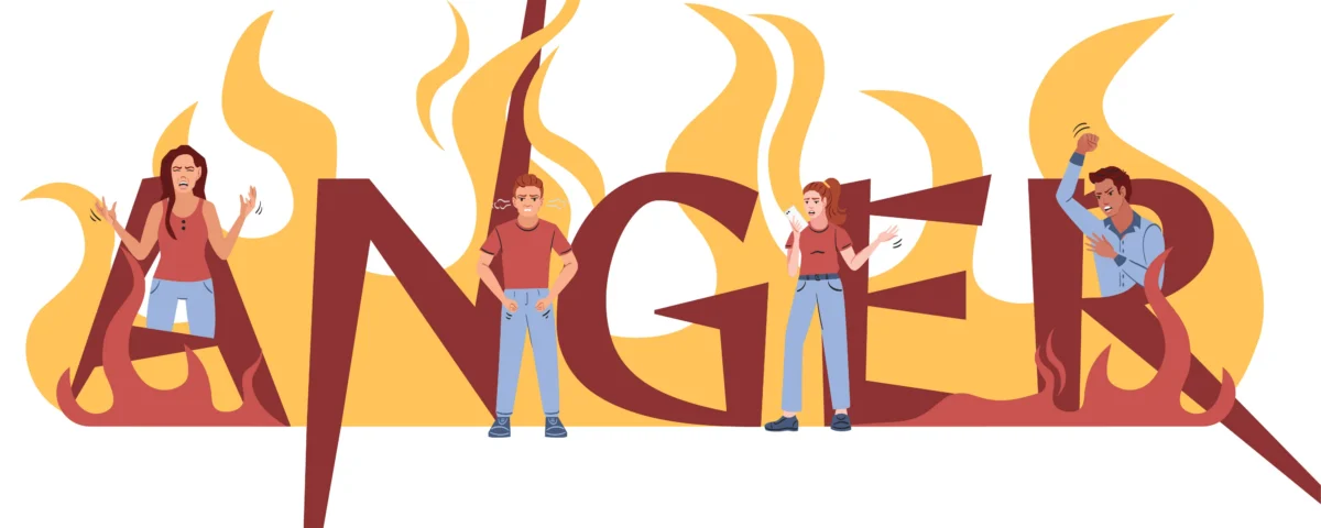 التنفيس عن الغضب | د ناصر الفريح Illustration of people tangled in the letters spelling 'America' while flames surround them, signaling crisis or unrest in the country.